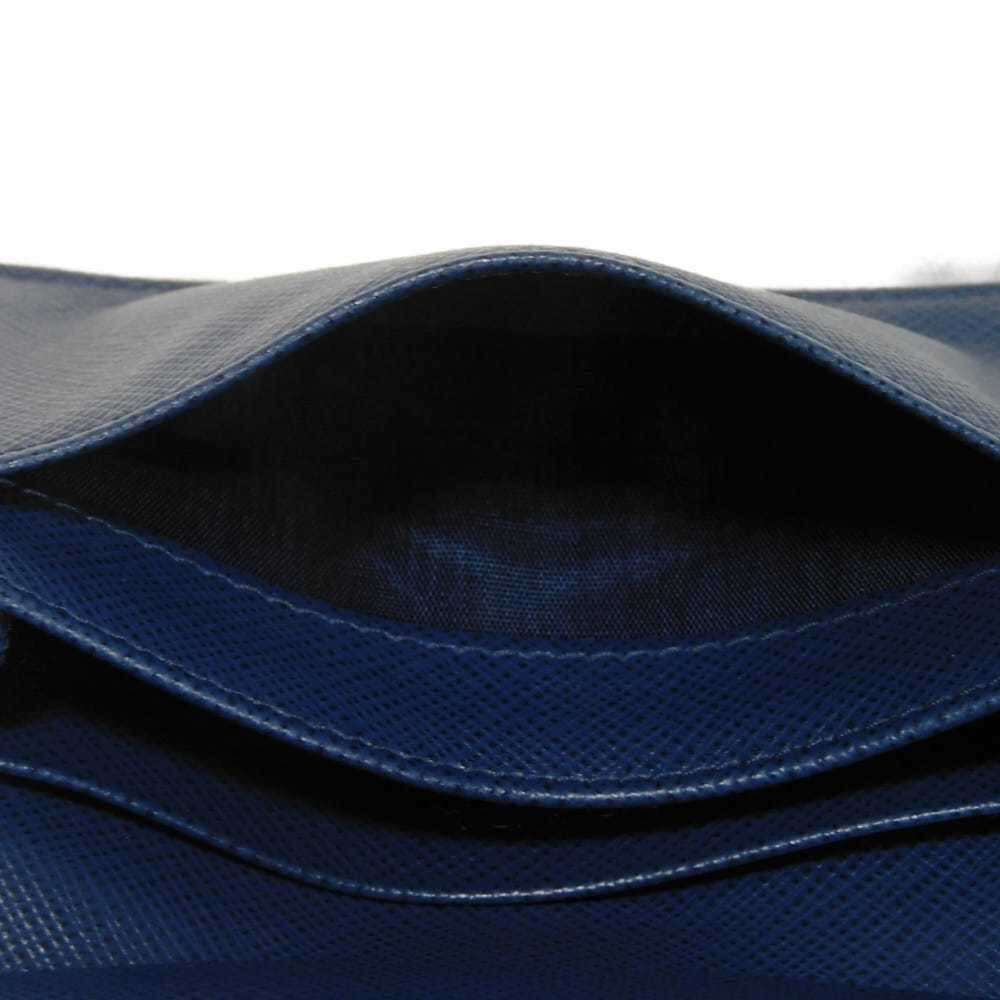 Prada Saffiano Metal Card Case, Blue, Snap Button Closure, Bi-fold, Plate, Bl... - Picture 11 of 16